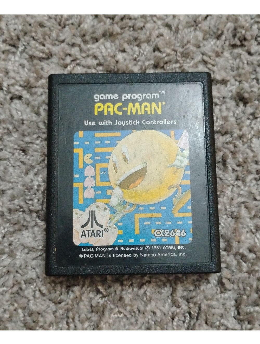 Pac-Man Atari 2600 Game Cartridge CX2646 (Authentic Vintage 1981)